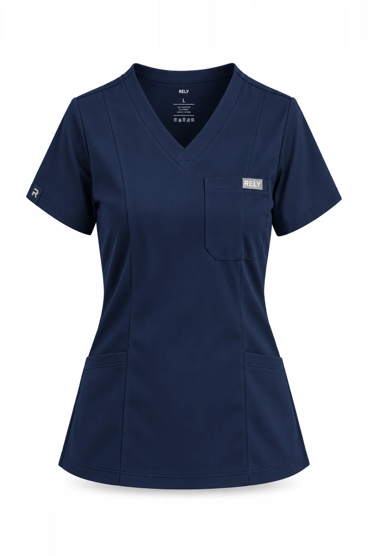 V-Neck Set in Navy, top, front