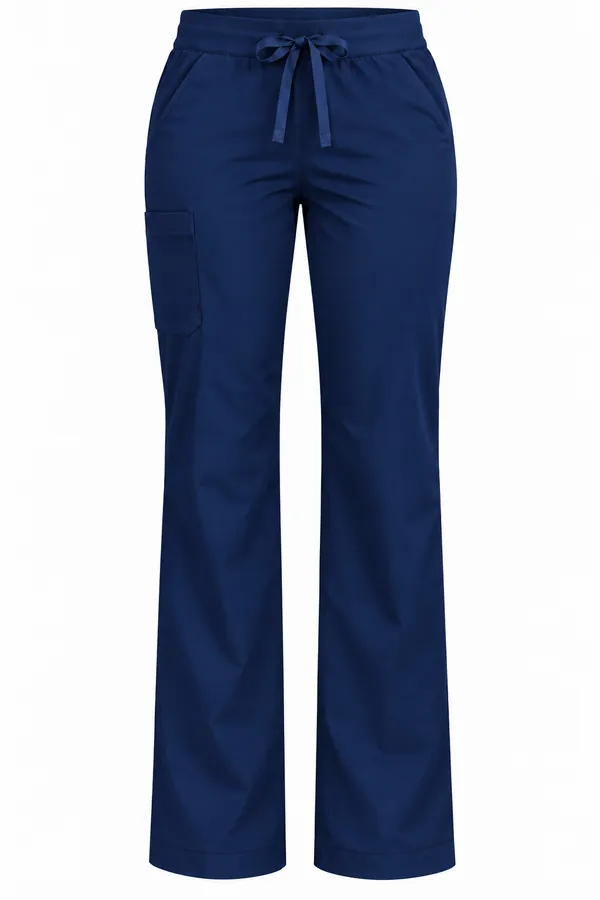 Notch-Neck pant in Navy, front